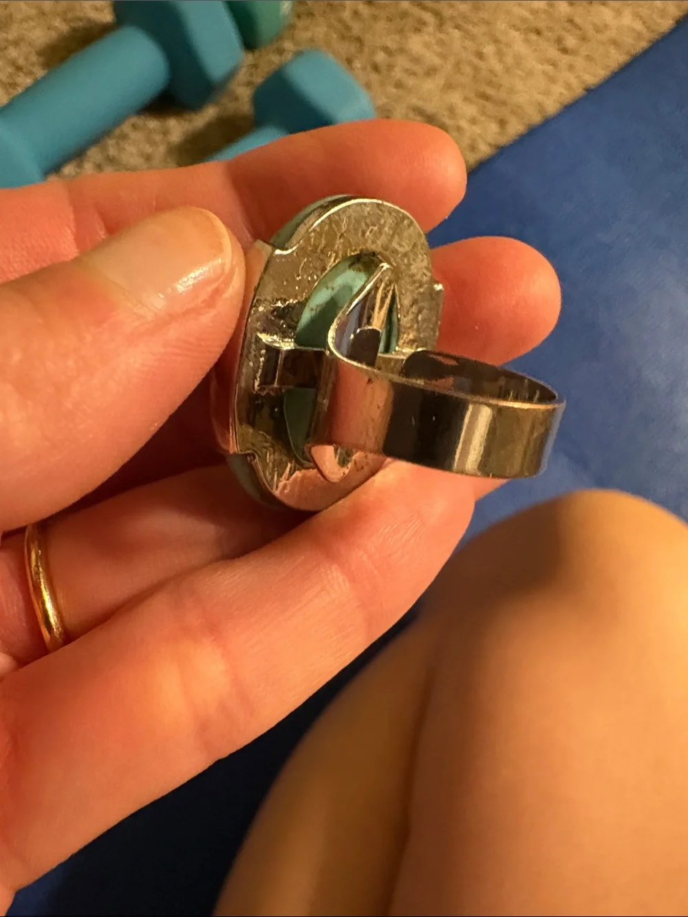 Turquoise Oval cocktail Ring